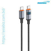FONENG X116 1.2M 60W Aluminum Alloy Braided Type-C To C Cable With Power Display